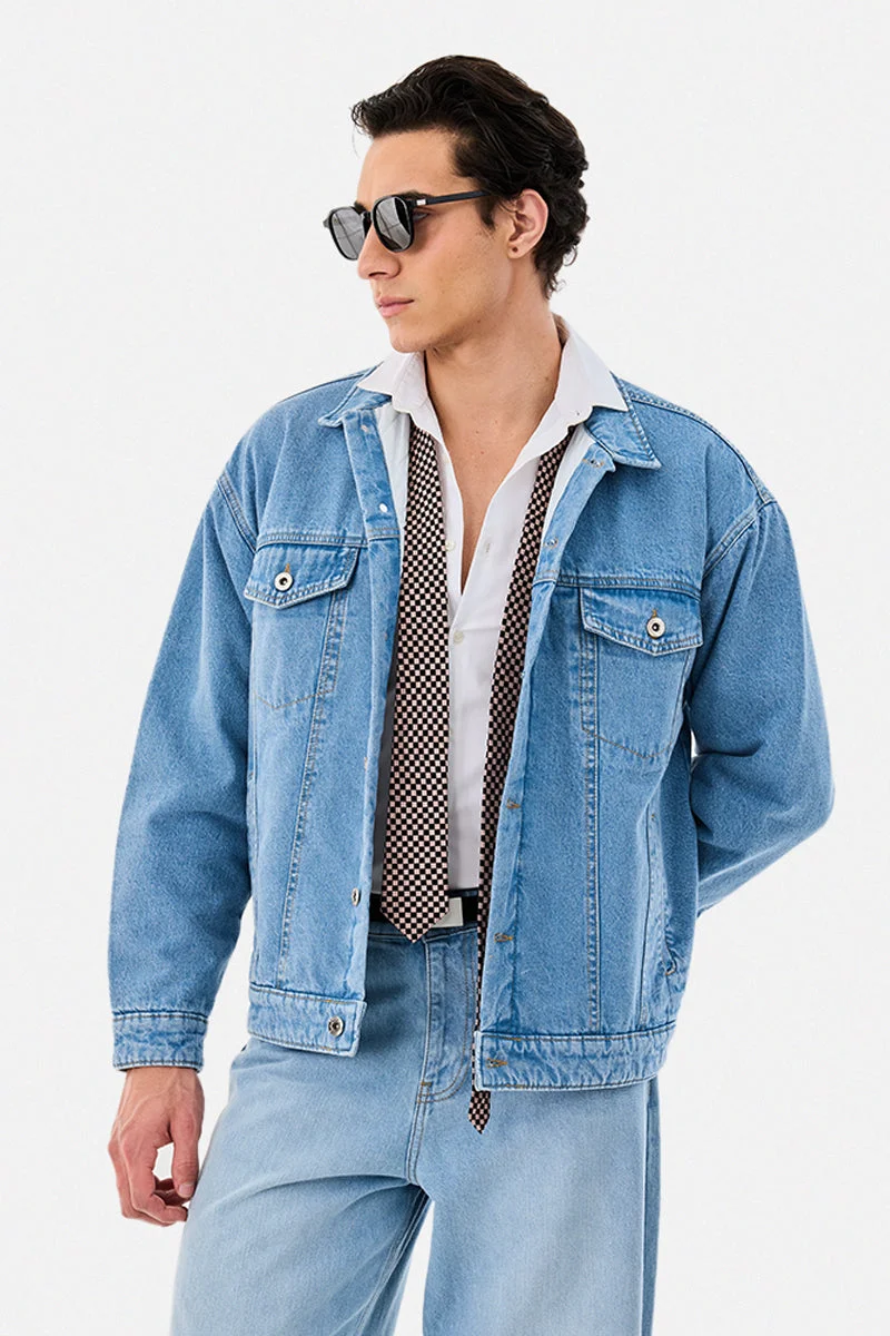 SNITCH Oversized Denim Quilted Jacket